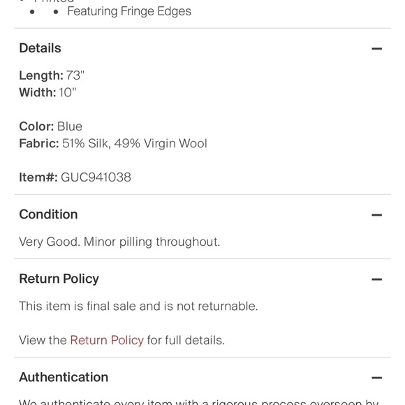 Authentic Gucci Silk Scarf LOVED  Perfect for Valentine’s Day  NEW - Picture 4 of 4